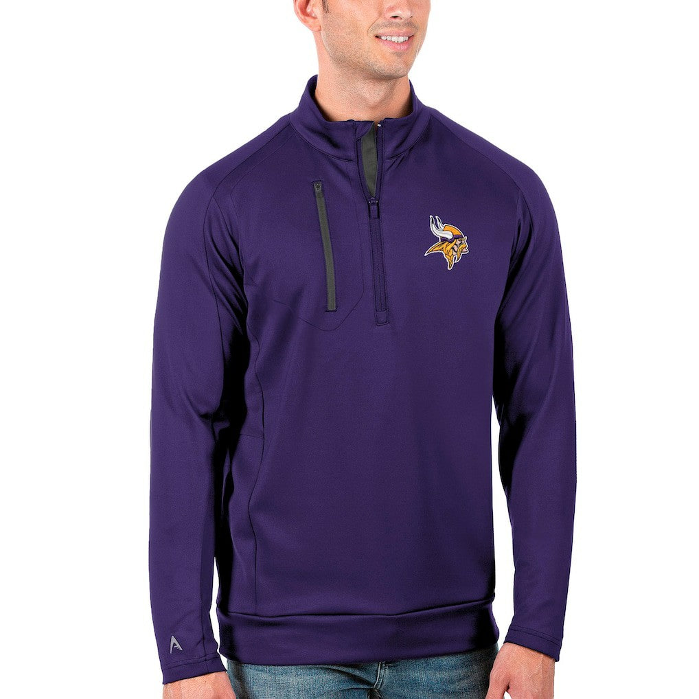 Minnesota Vikings Antigua Generation Quarter-Zip Pullover Jacket Purple/Charcoal
