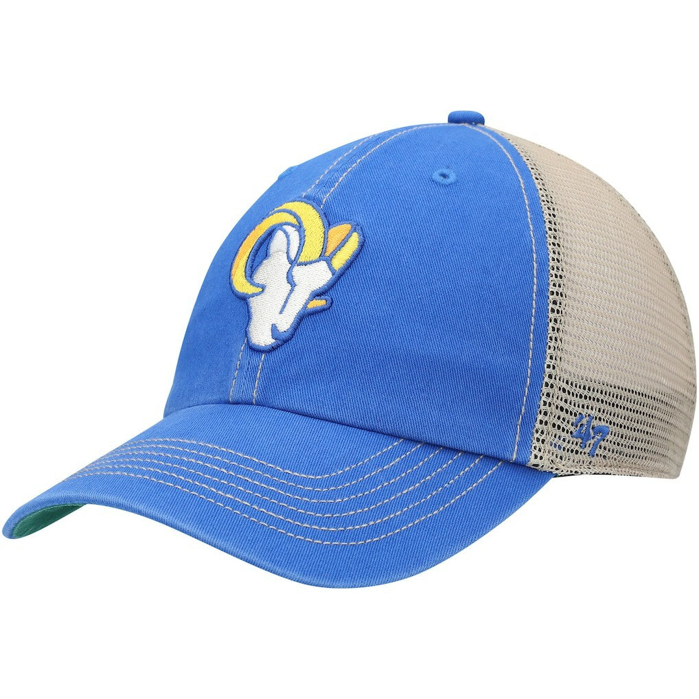 Los Angeles Rams '47 Head Trawler Trucker Clean Up Snapback Hat Royal/Natural