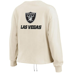 Las Vegas Raiders WEAR by Erin Andrews Women's Long Sleeve Crop Top Shirt Oatmeal