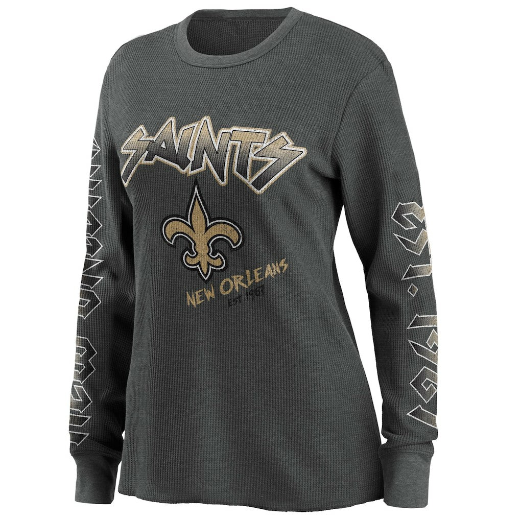 New Orleans Saints WEAR by Erin Andrews Women's Long Sleeve Thermal T-Shirt Gray
