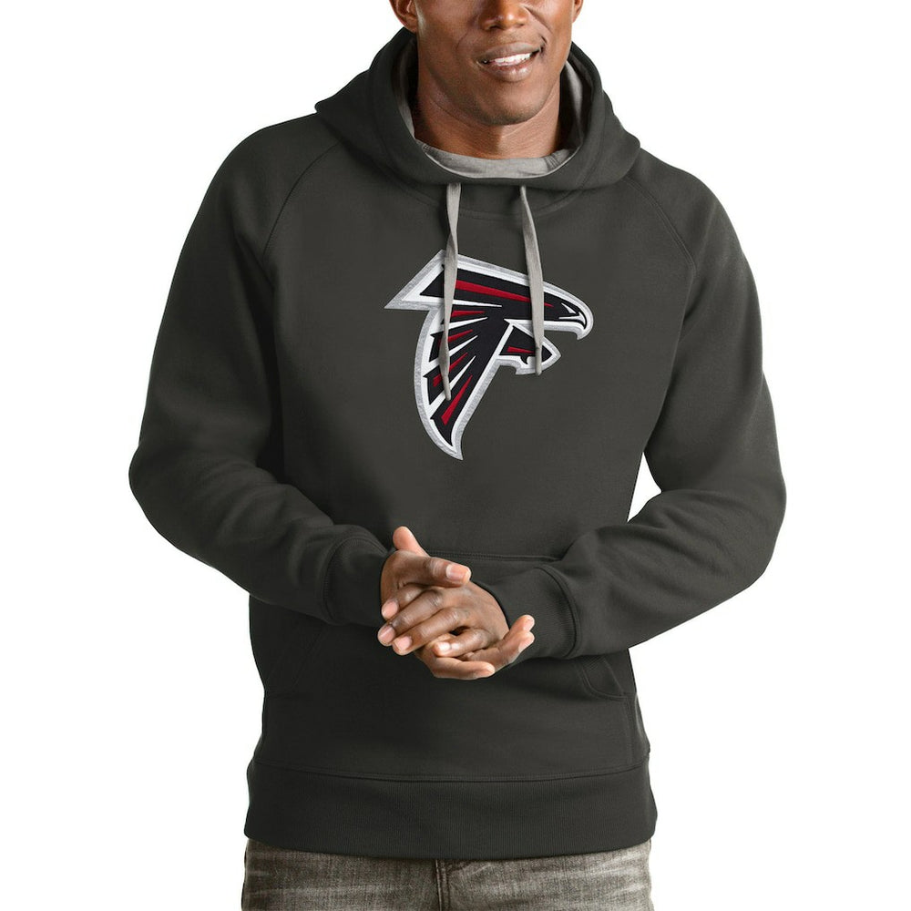 Atlanta Falcons Antigua Victory Pullover Hoodie Charcoal