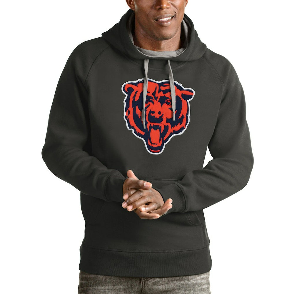 Chicago Bears Antigua Victory Pullover Hoodie Charcoal