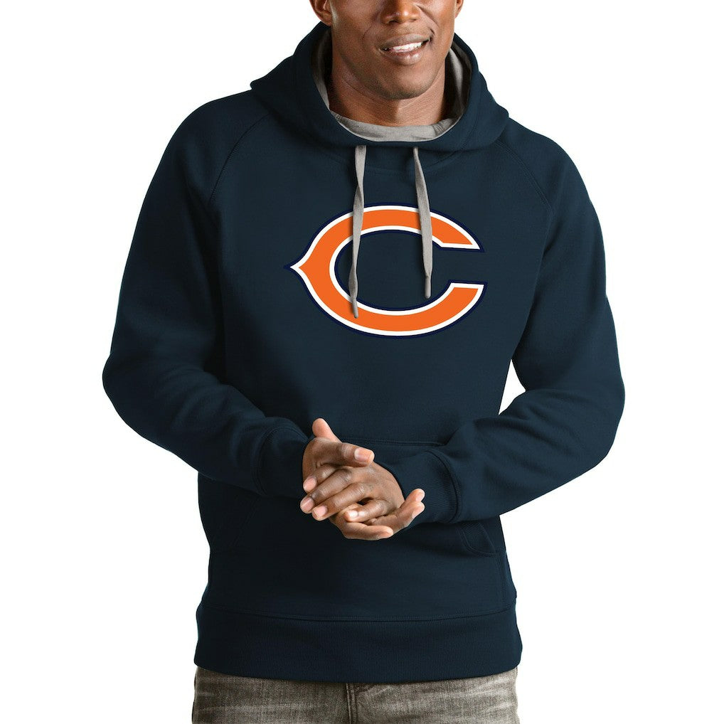 Chicago Bears Antigua Logo Victory Pullover Hoodie Navy