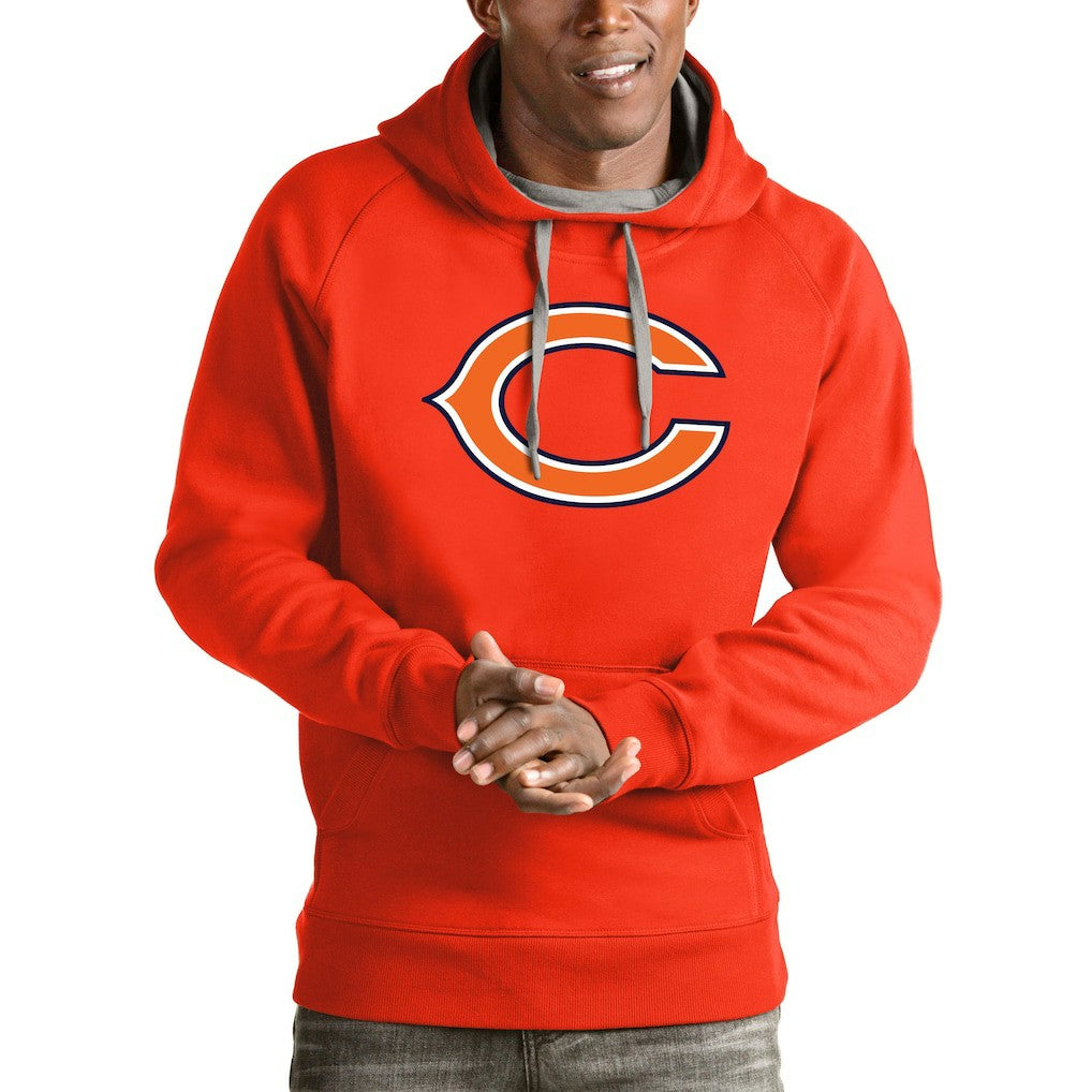 Chicago Bears Antigua Logo Victory Pullover Hoodie Orange