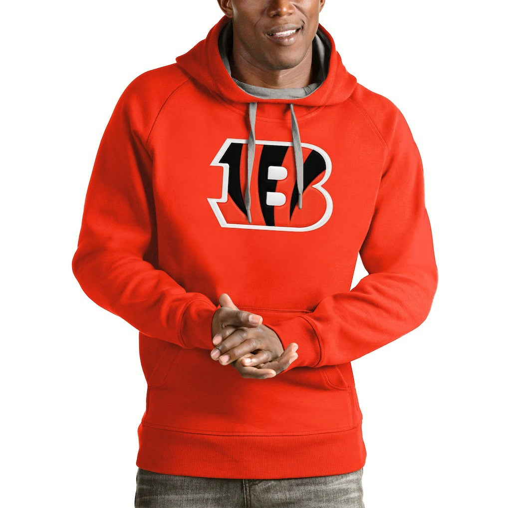 Cincinnati Bengals Antigua Logo Victory Pullover Hoodie Orange