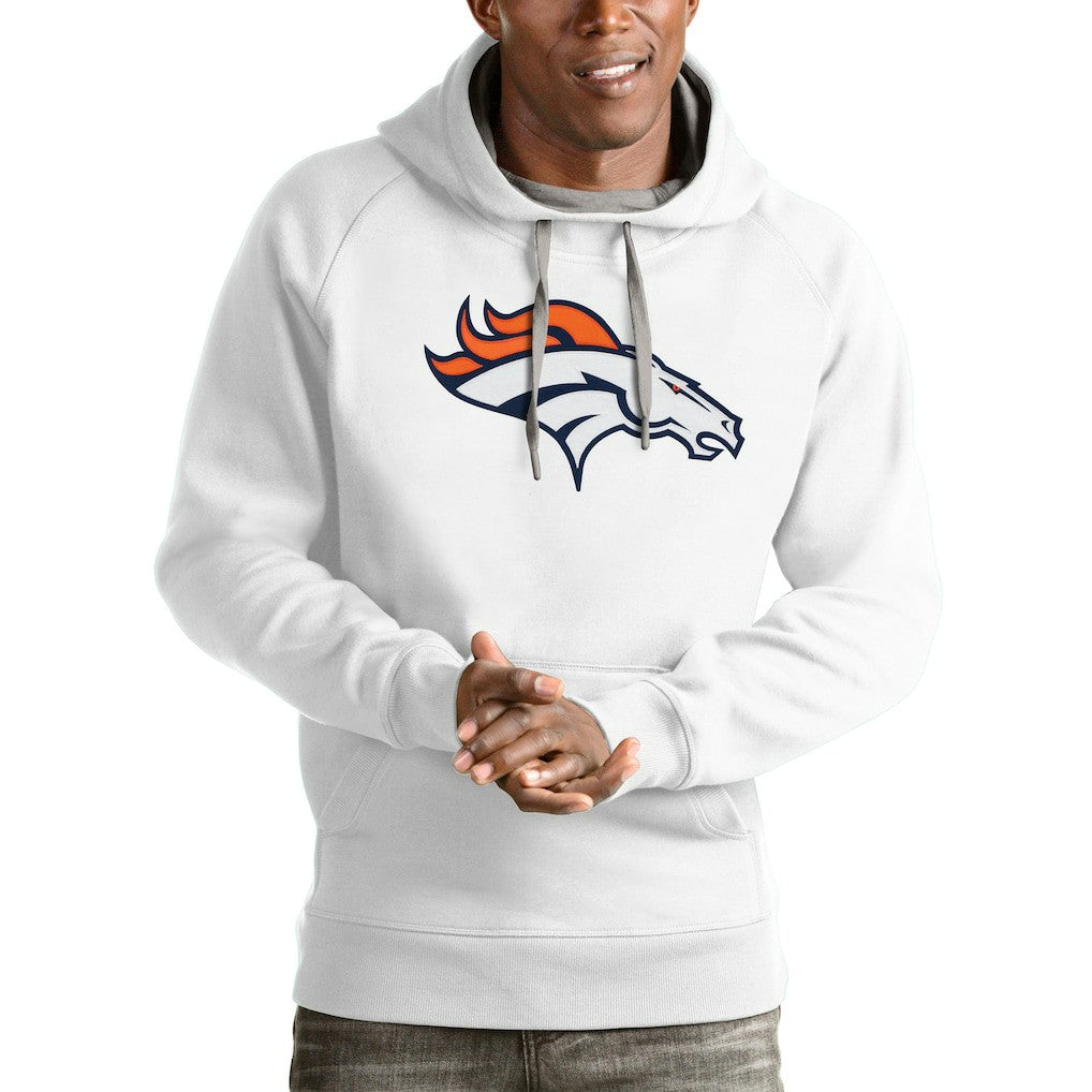 Denver Broncos Antigua Victory Pullover Hoodie White