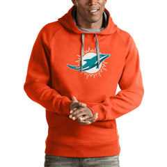 Miami Dolphins Antigua Victory Pullover Hoodie Orange