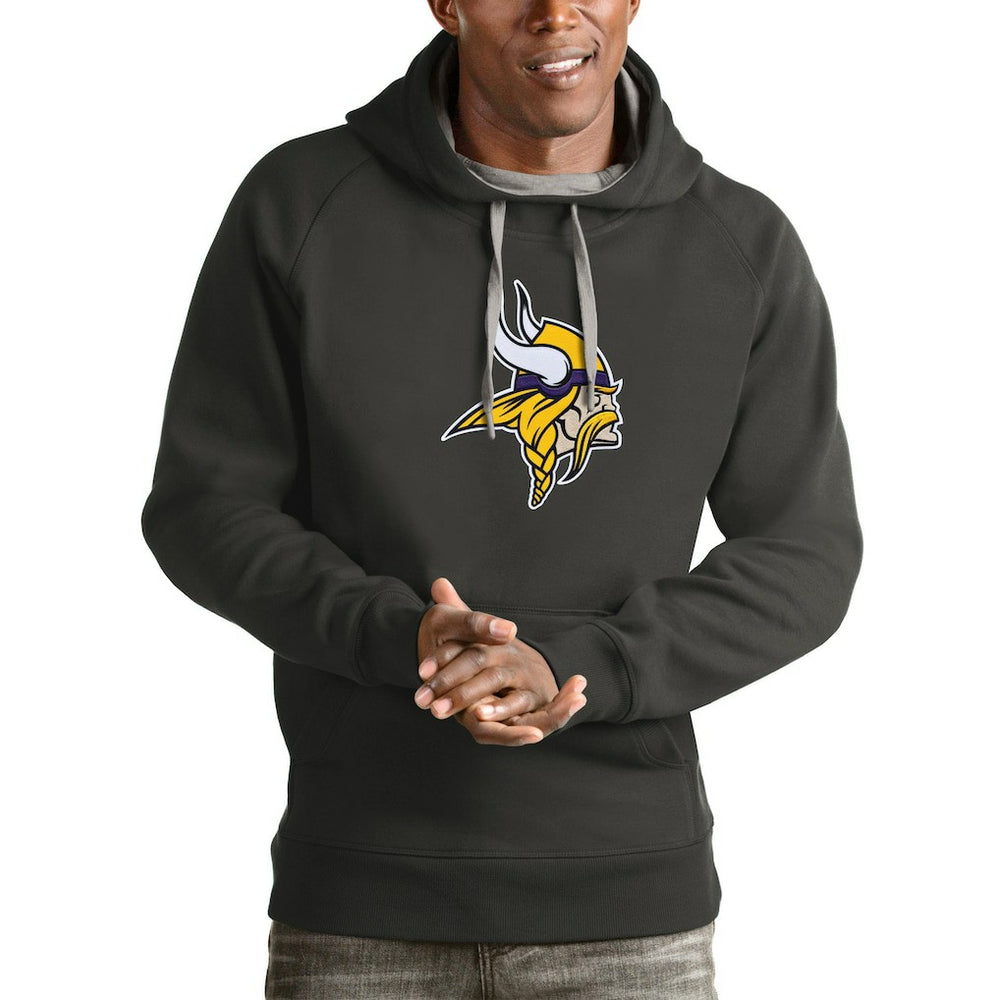 Minnesota Vikings Antigua Victory Pullover Hoodie Charcoal