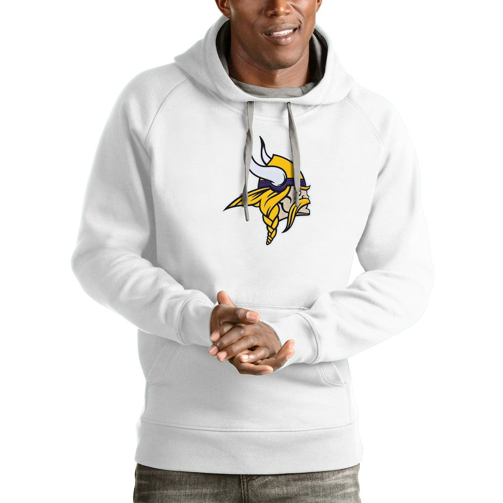 Minnesota Vikings Antigua Victory Pullover Hoodie White