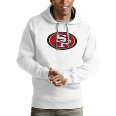 San Francisco 49ers Antigua Victory Pullover Hoodie White