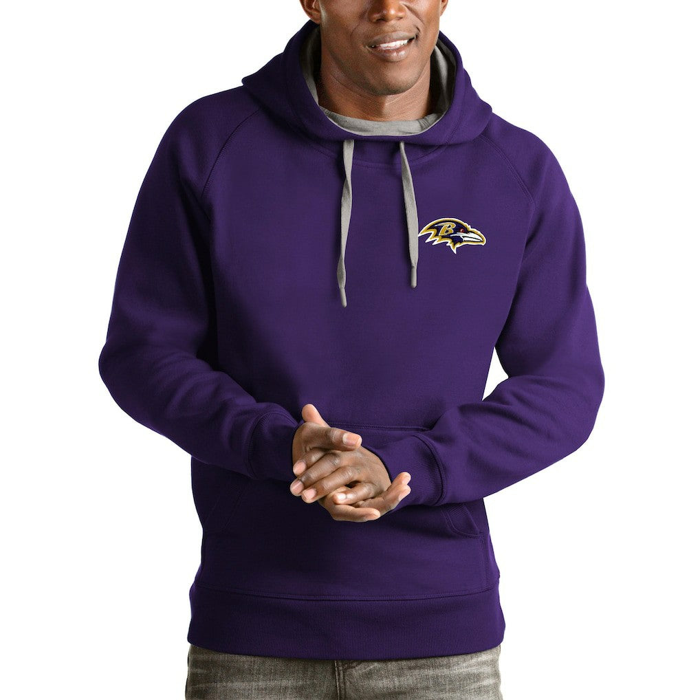 Baltimore Ravens Antigua Logo Victory Pullover Hoodie Purple