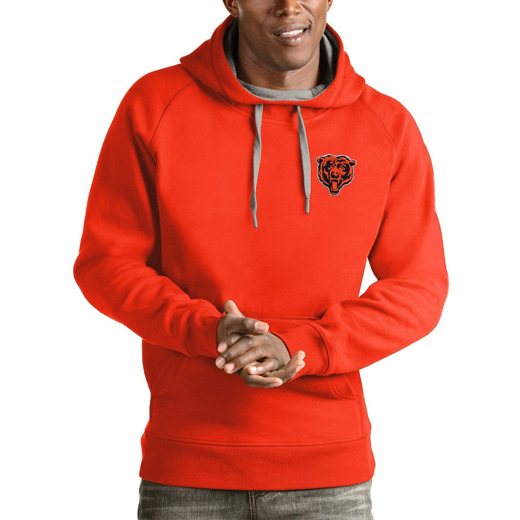 Chicago Bears Antigua Logo Victory Pullover Hoodie Orange