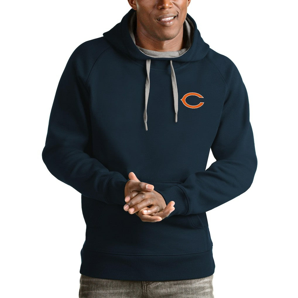 Chicago Bears Antigua Logo Victory Pullover Hoodie Navy