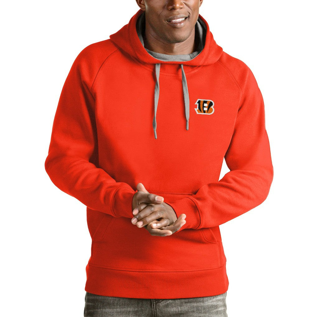 Cincinnati Bengals Antigua Logo Victory Pullover Hoodie Orange
