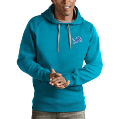 Detroit Lions Antigua Logo Victory Pullover Hoodie Blue