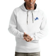 Detroit Lions Antigua Logo Victory Pullover Hoodie White