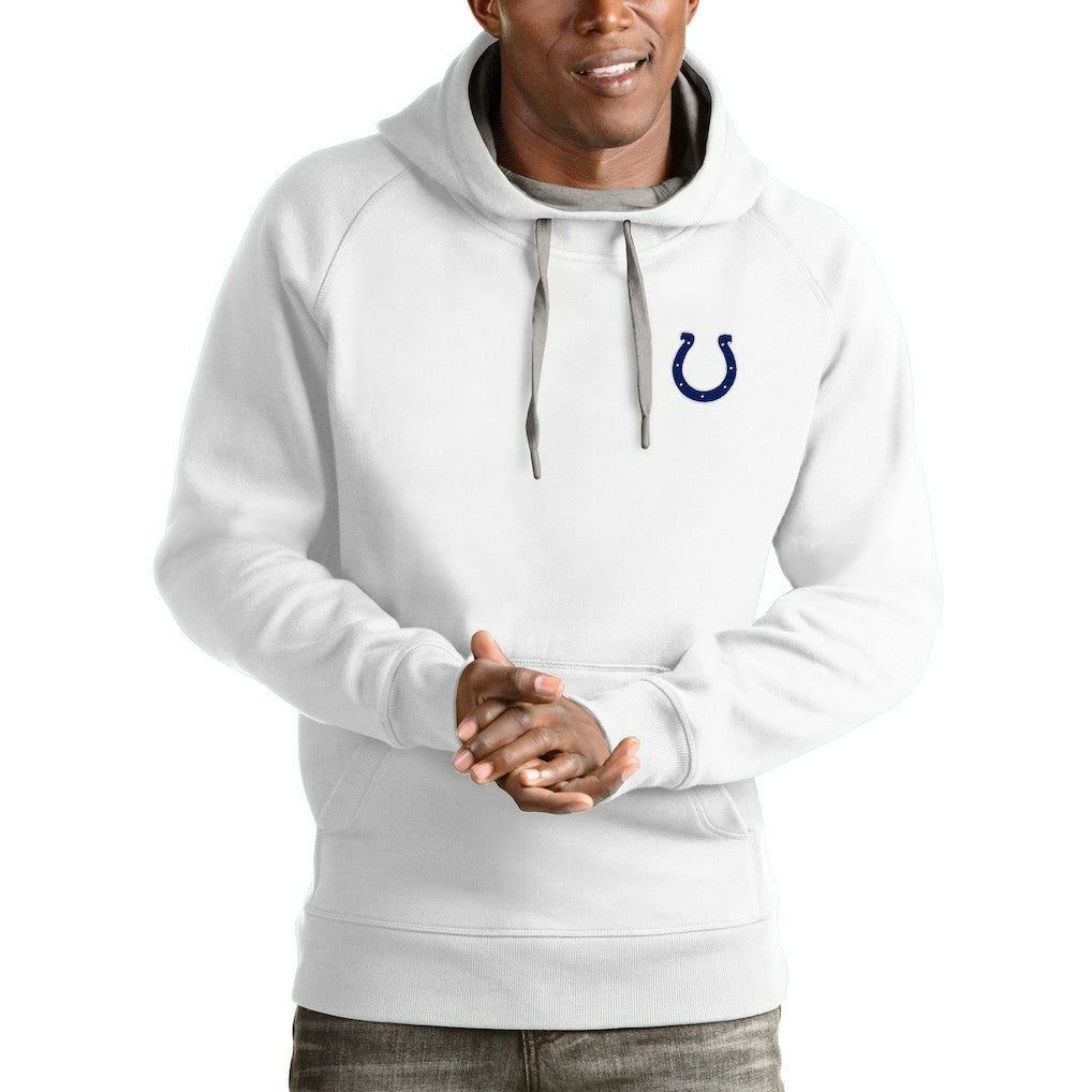 Indianapolis Colts Antigua Logo Victory Pullover Hoodie White