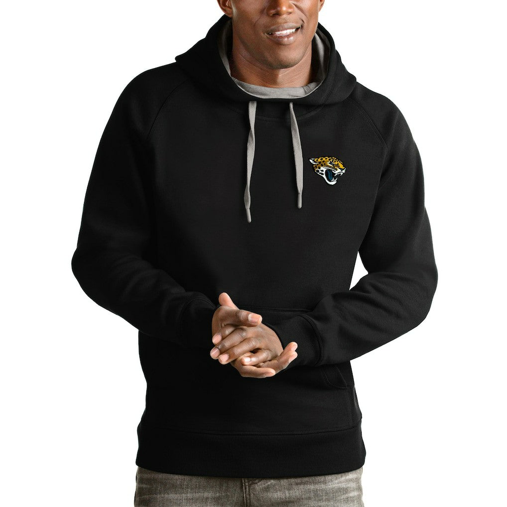 Jacksonville Jaguars Antigua Logo Victory Pullover Hoodie Black