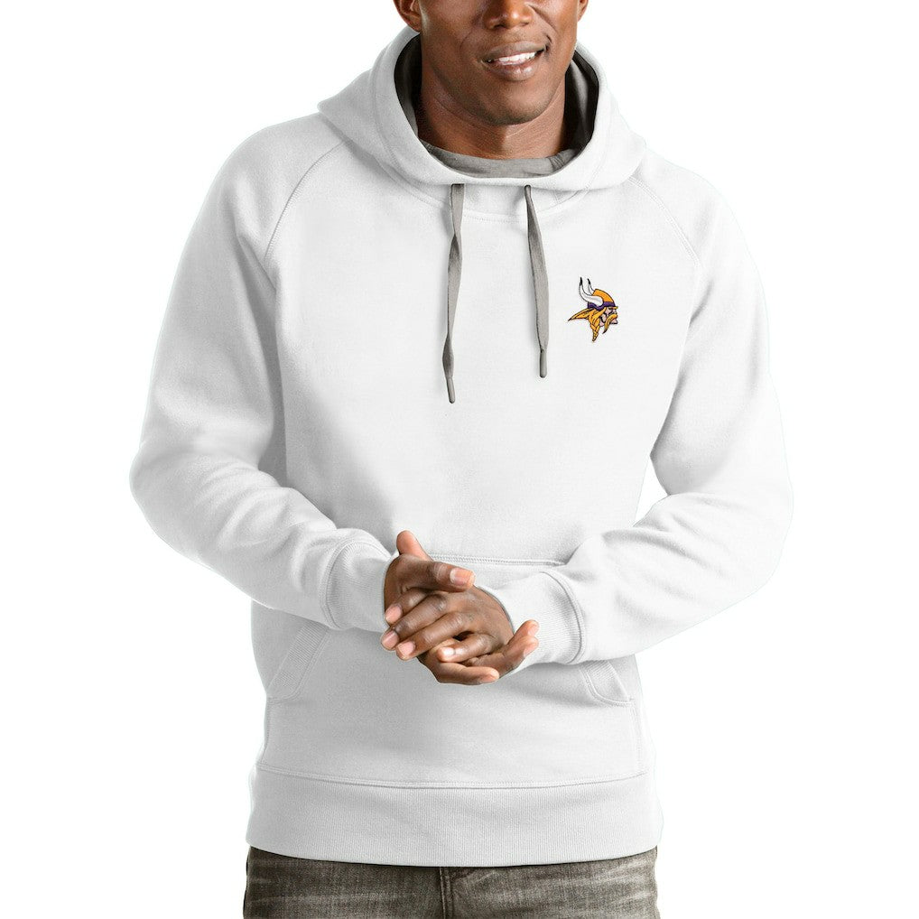 Minnesota Vikings Antigua Logo Victory Pullover Hoodie White