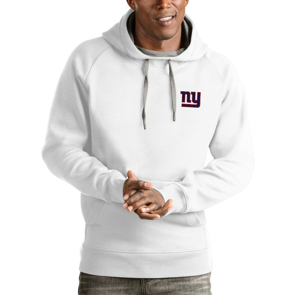 New York Giants Antigua Logo Victory Pullover Hoodie White