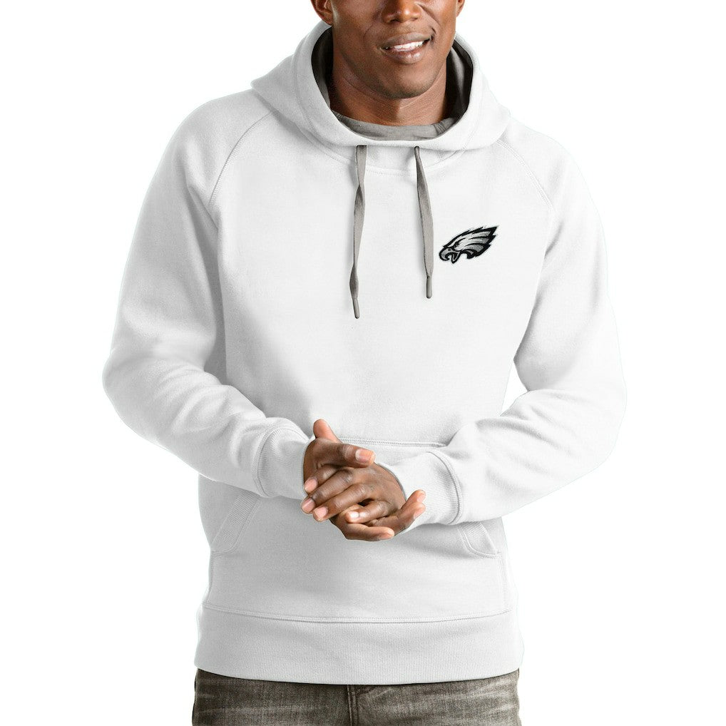 Philadelphia Eagles Antigua Logo Victory Pullover Hoodie White