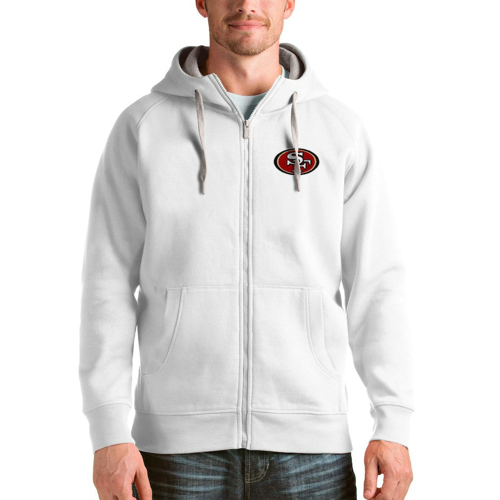 San Francisco 49ers Antigua Victory Full-Zip Hoodie White