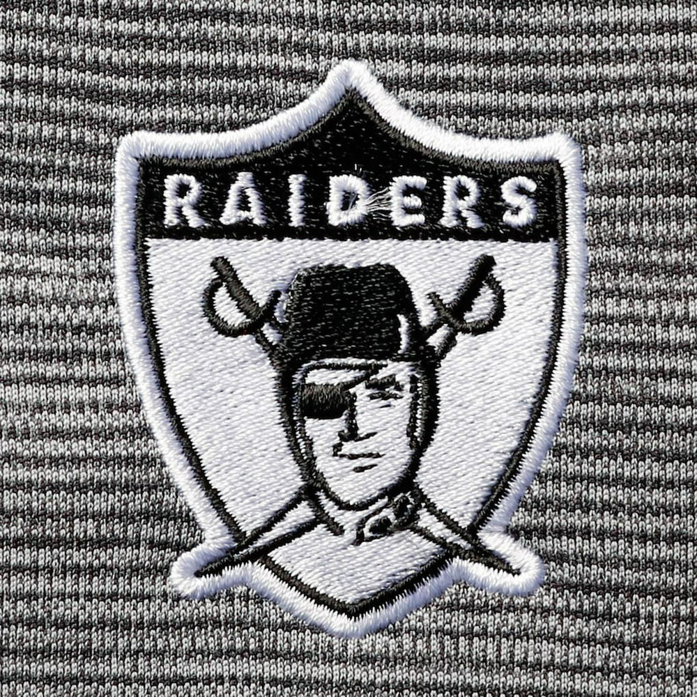 Las Vegas Raiders Antigua Throwback Cycle Quarter-Zip Jacket Black/Heathered Gray