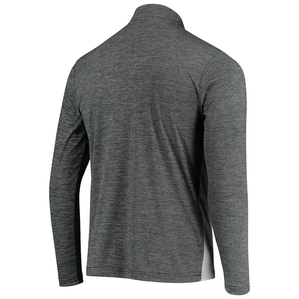 Las Vegas Raiders Antigua Throwback Cycle Quarter-Zip Jacket Black/Heathered Gray