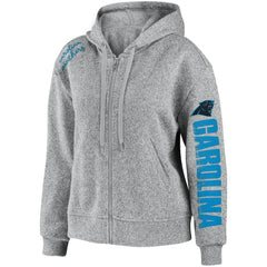 Carolina Panthers WEAR by Erin Andrews Women's Full-Zip Hoodie Heathered Gray