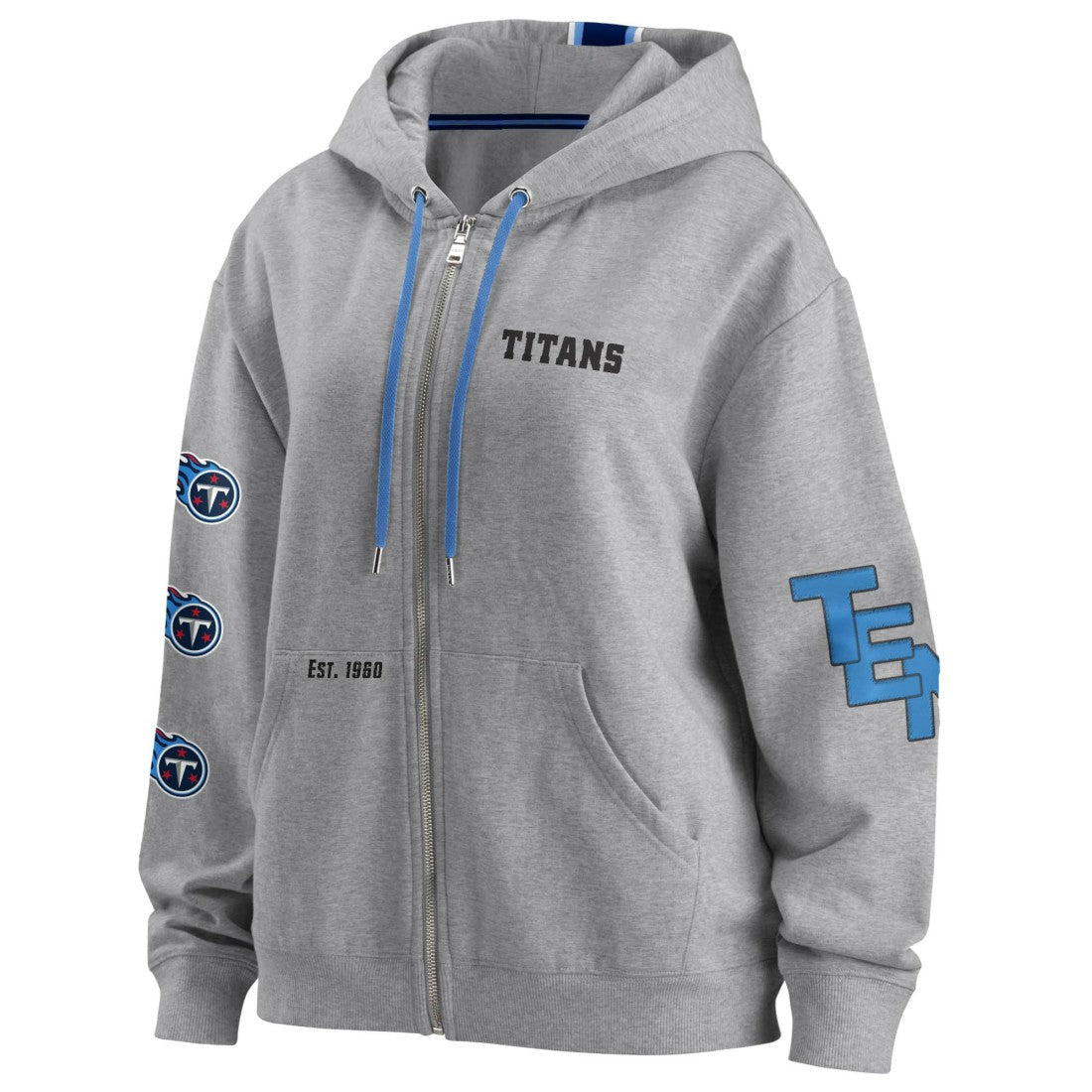 Tennessee Titans WEAR by Erin Andrews Women's Full-Zip Hoodie Gray