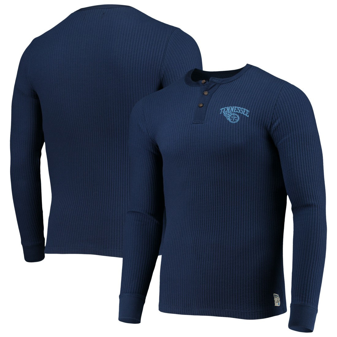 Tennessee Titans Junk Food Thermal Henley Long Sleeve T-Shirt Navy