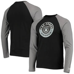 Las Vegas Raiders New Era League Raglan Long Sleeve T-Shirt Black/Gray