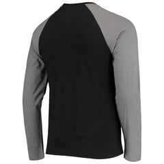 Las Vegas Raiders New Era League Raglan Throwback Long Sleeve T-Shirt Black/Gray