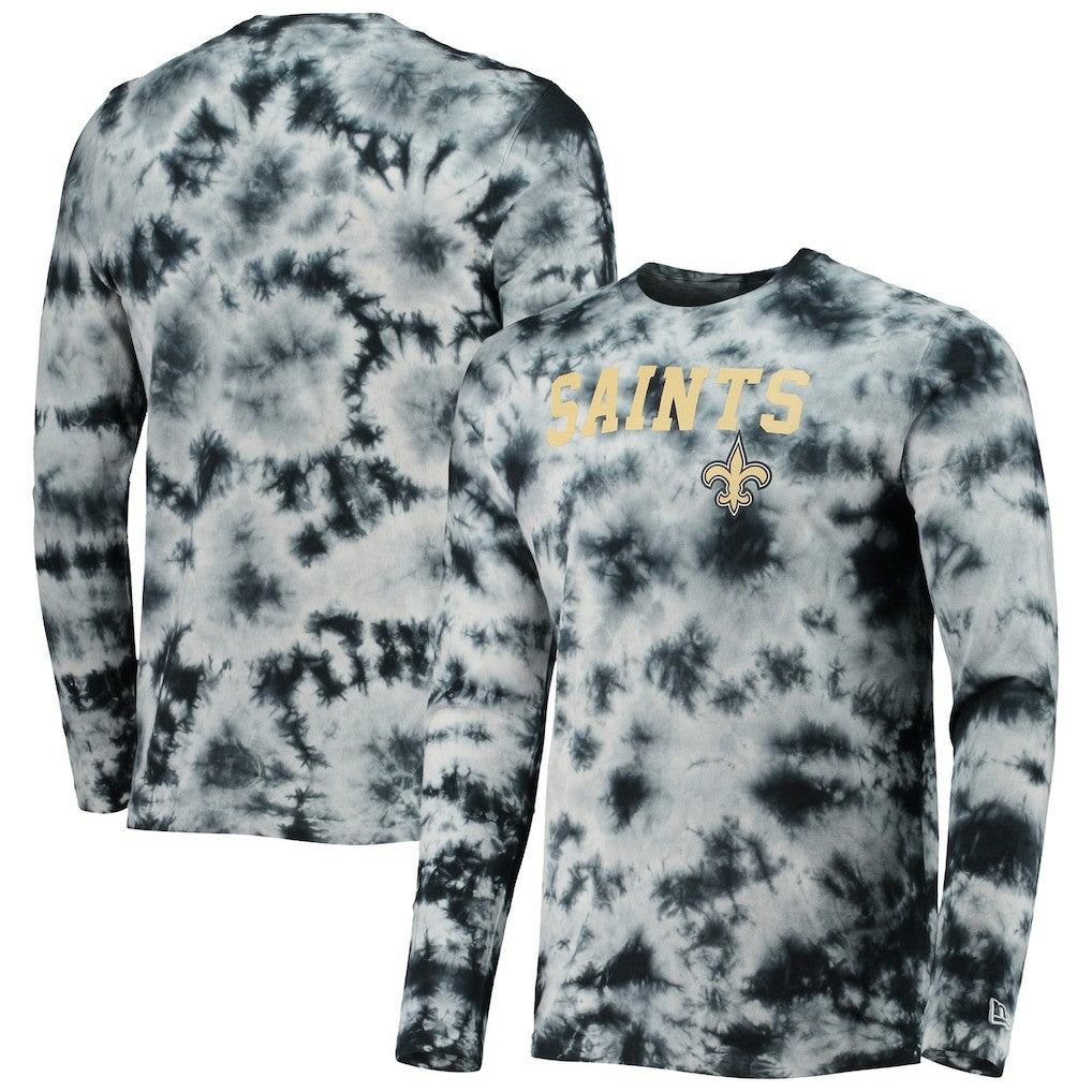 New Orleans Saints New Era Tie-Dye Long Sleeve T-Shirt Black