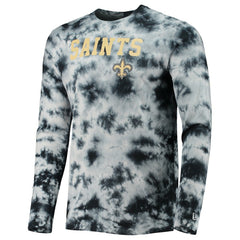 New Orleans Saints New Era Tie-Dye Long Sleeve T-Shirt Black