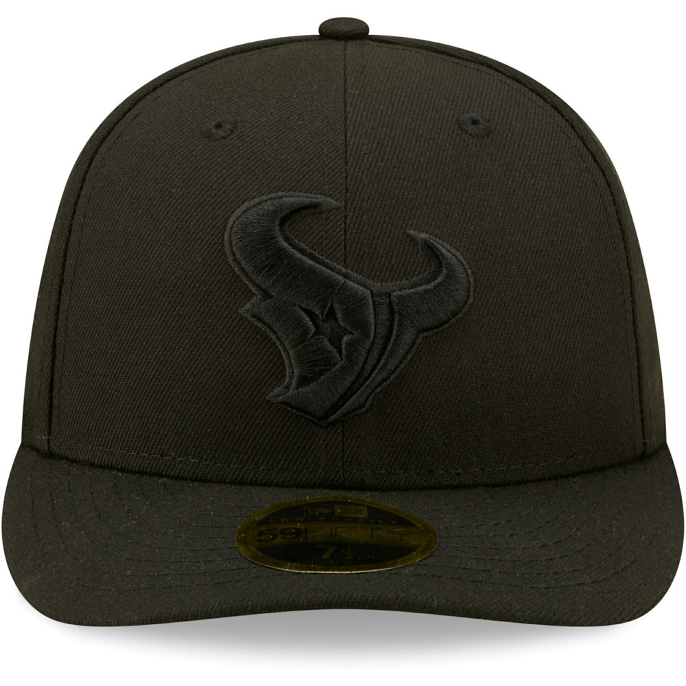Houston Texans New Era Black on Black Low Profile 59FIFTY II Fitted Hat Black