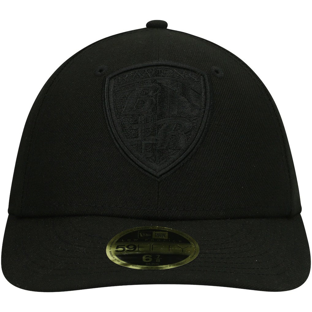 Baltimore Ravens New Era Black on Black Low Profile 59FIFTY II Fitted Hat Black