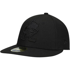Cleveland Browns New Era Historic Logo Black on Black Low Profile 59FIFTY II Fitted Hat Black