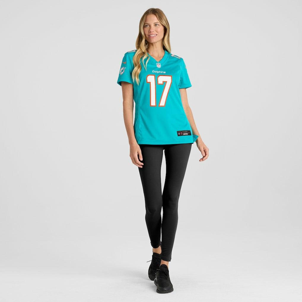 Jaylen Waddle Miami Dolphins Women's Game Player Jersey Aqua