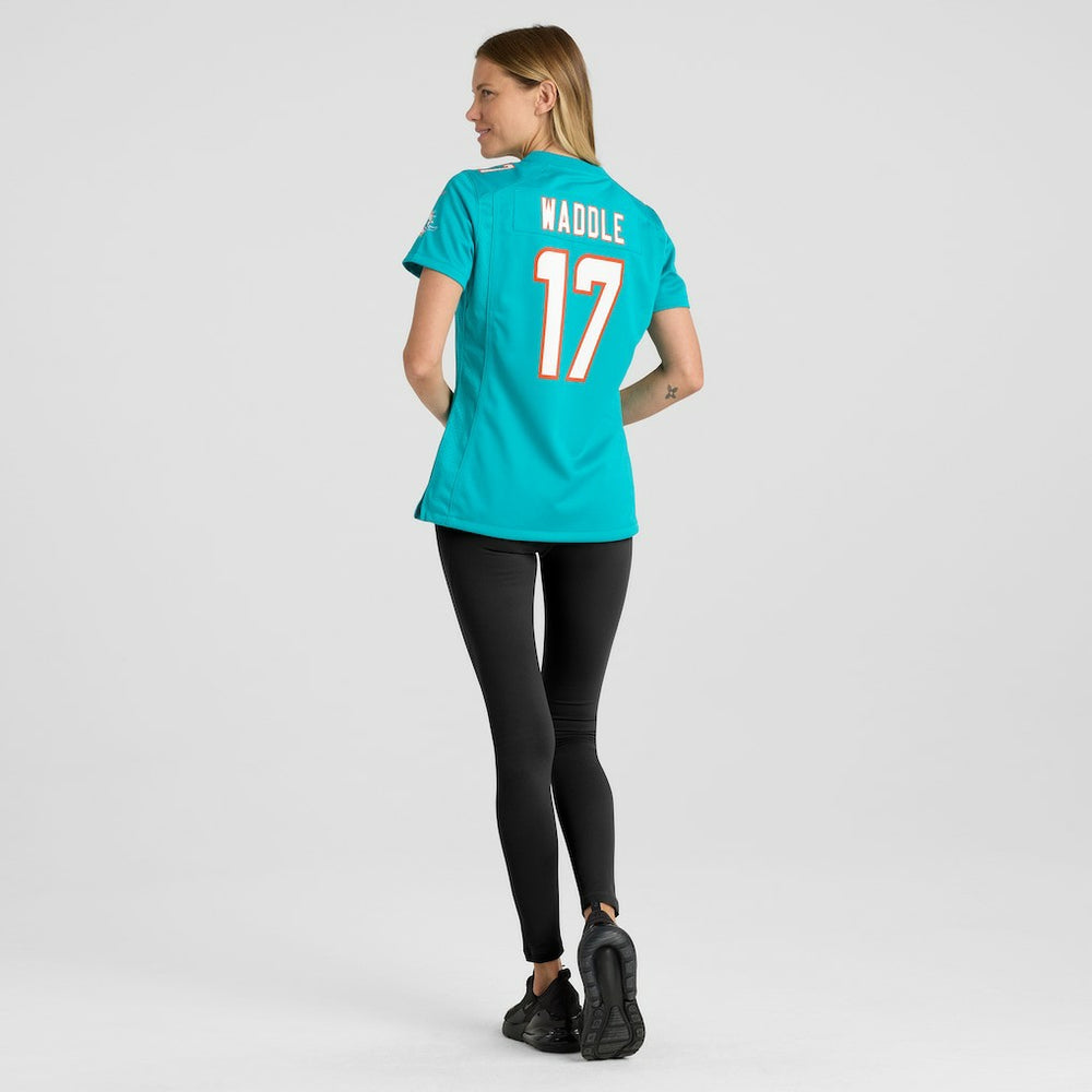 Jaylen Waddle Miami Dolphins Women's Game Player Jersey Aqua