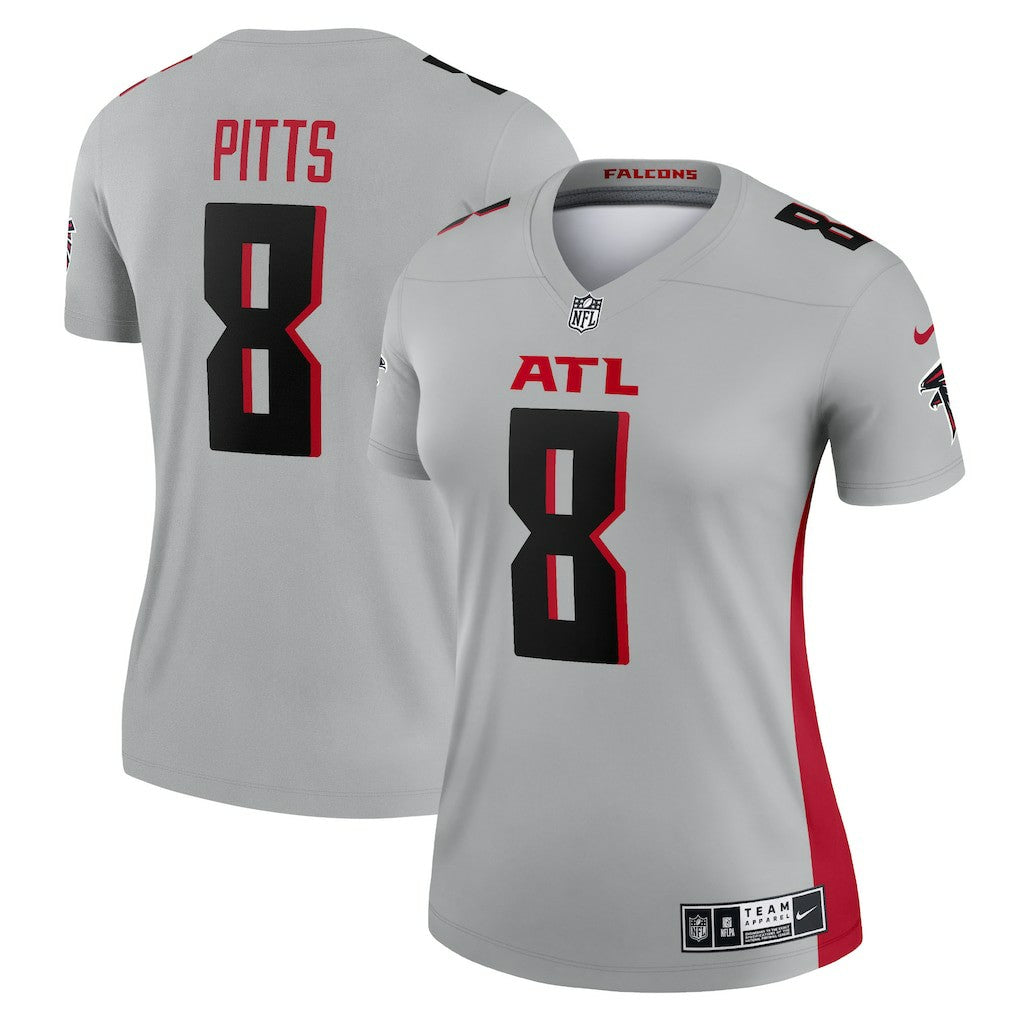 Kyle Pitts Sr. Atlanta Falcons Women's Inverted Legend Player Performance Top Gray