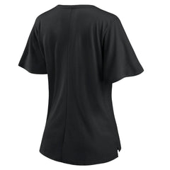 New Orleans Saints Women's Southpaw Flutter V-Neck T-Shirt Black