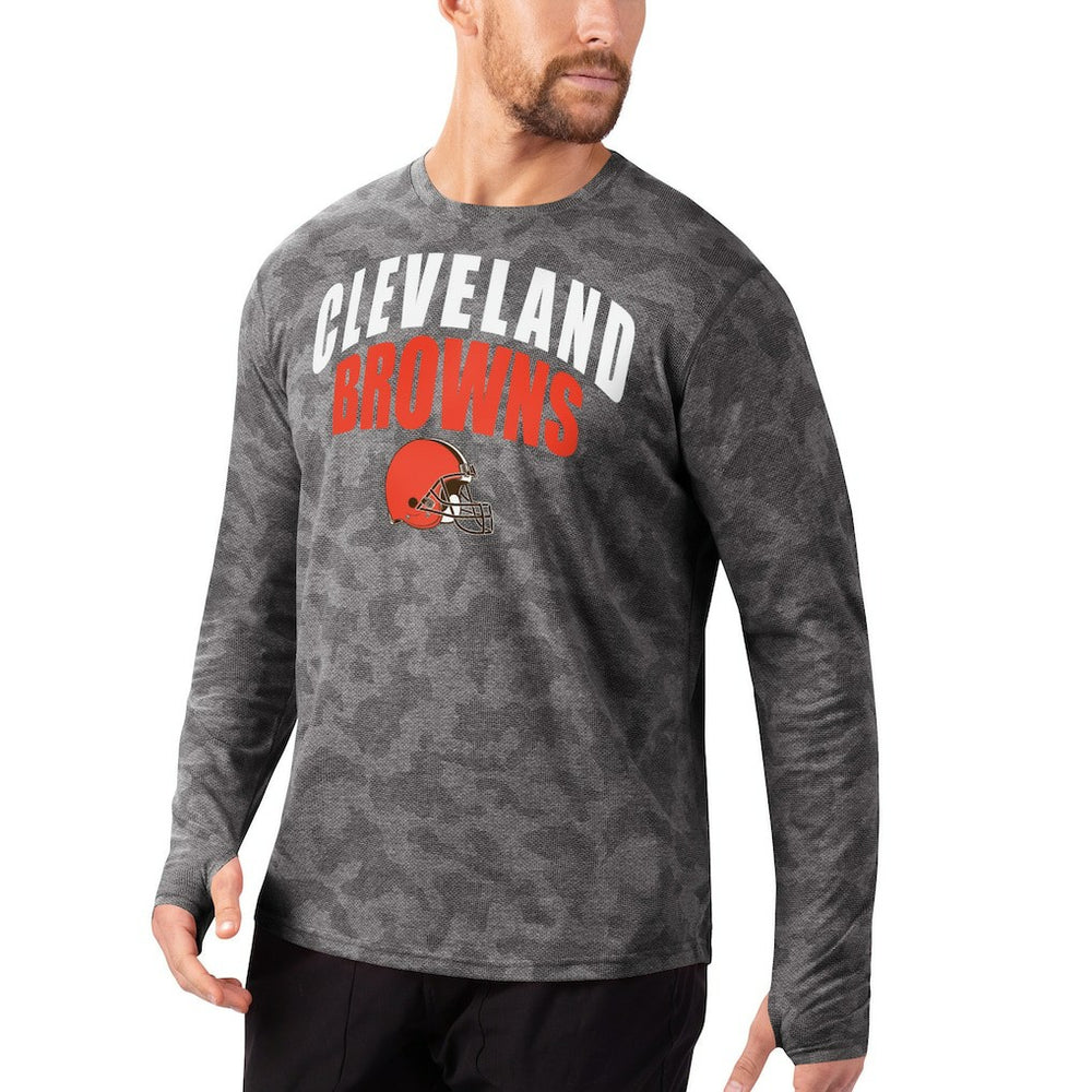 Cleveland Browns MSX by Michael Strahan Camo Performance Long Sleeve T-Shirt Black
