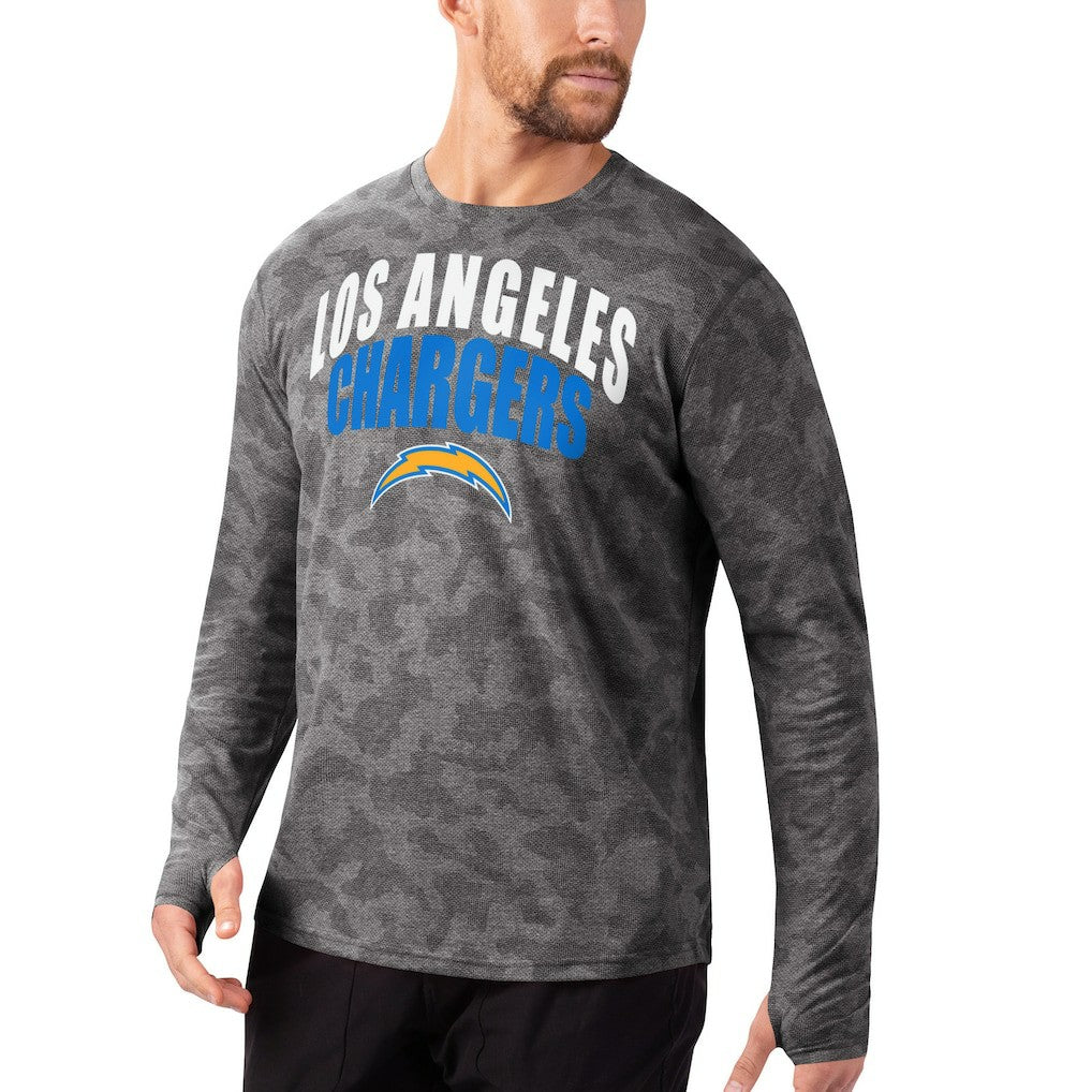 Los Angeles Chargers MSX by Michael Strahan Camo Performance Long Sleeve T-Shirt Black