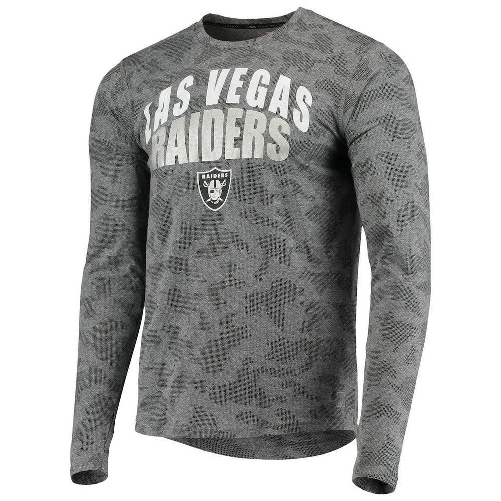 Las Vegas Raiders MSX by Michael Strahan Camo Performance Long Sleeve T-Shirt Black