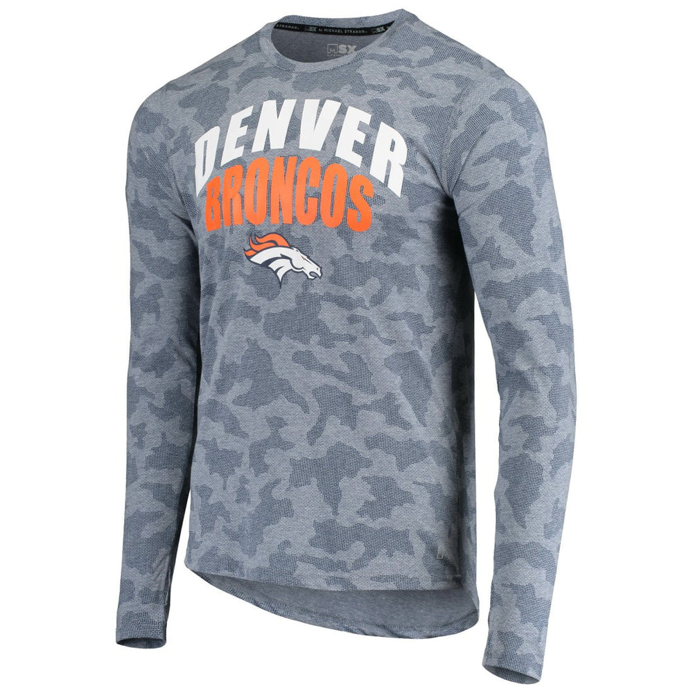 Denver Broncos MSX by Michael Strahan Camo Performance Long Sleeve T-Shirt Navy