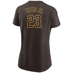 Fernando Tatis Jr. San Diego Padres Nike Women's Name & Number T-Shirt - Brown T-shirts