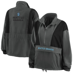 NHL Seattle Kraken WEAR by Erin Andrews Women's Popover Packable Half-Zip Jacket - Charcoal