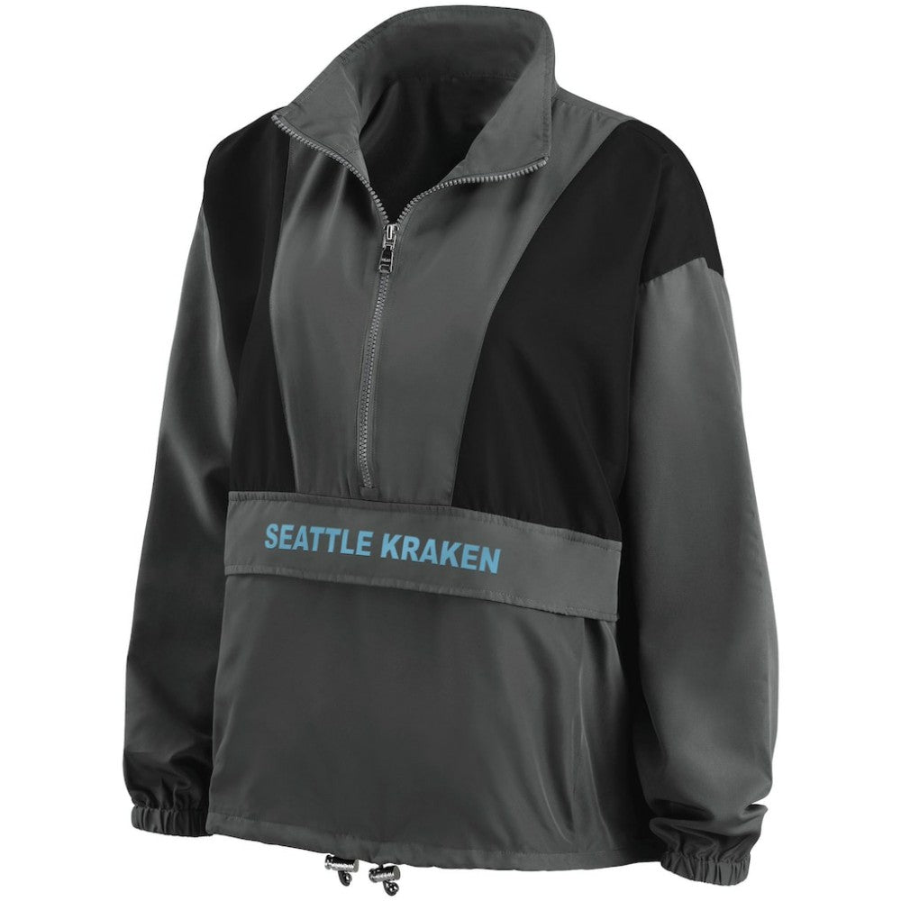 NHL Seattle Kraken WEAR by Erin Andrews Women's Popover Packable Half-Zip Jacket - Charcoal