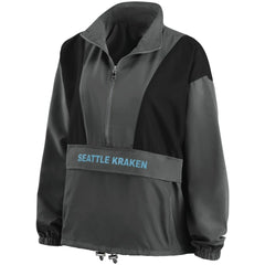 NHL Seattle Kraken WEAR by Erin Andrews Women's Popover Packable Half-Zip Jacket - Charcoal